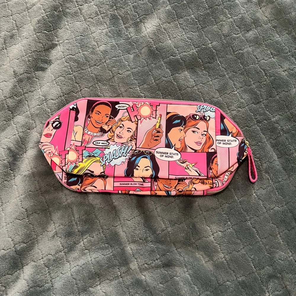Estee lauder Comic Print Pink cosmetics pouch bag‎